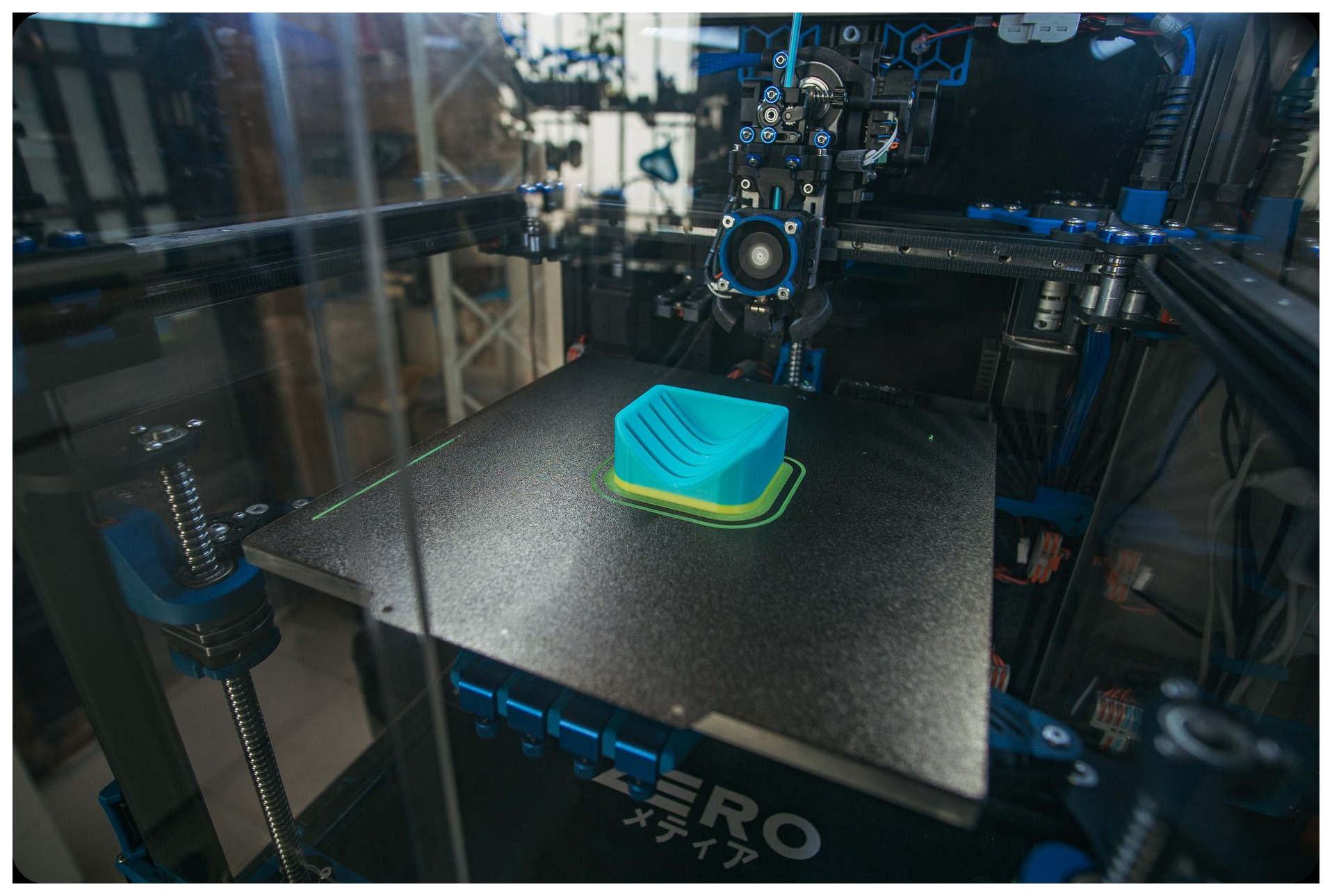 advanced bioprinter equipment in ISS laboratory module zero gravity, high tech medical device printing tissue