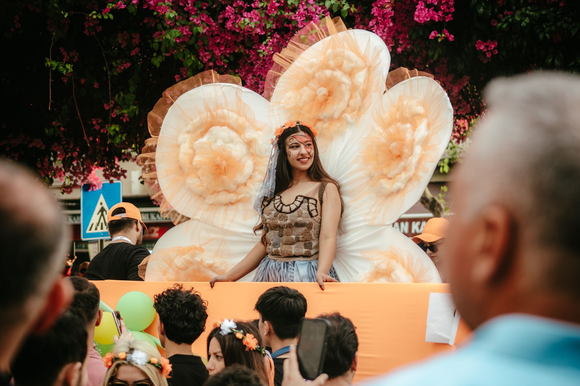 colorful battle of flowers celebration crowds throwing millions carnations paseo alameda valencia summer festive atmosphere