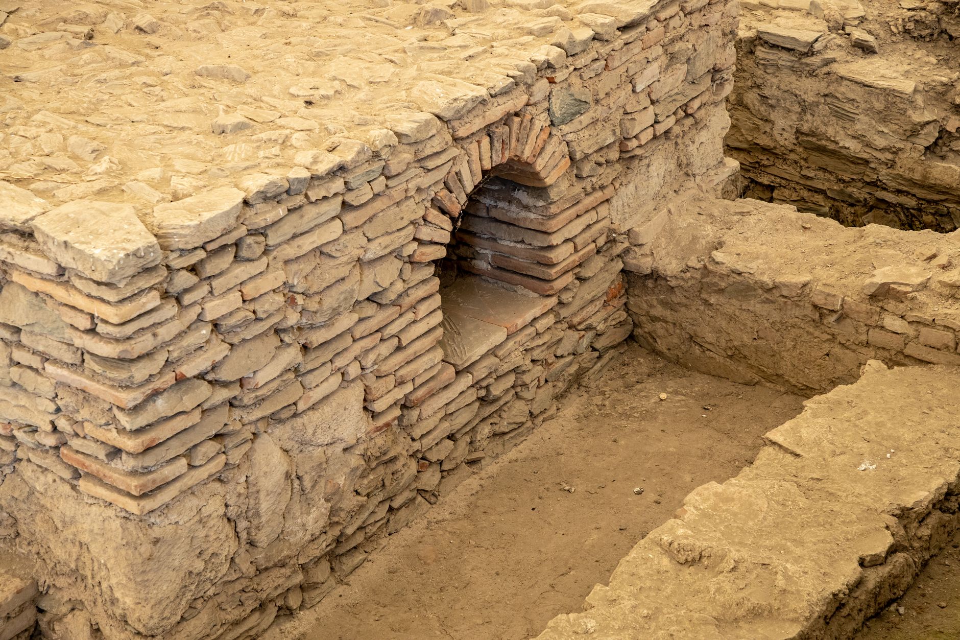 ancient andalusian rural stone house ruins excavation golden sunset light Menorca