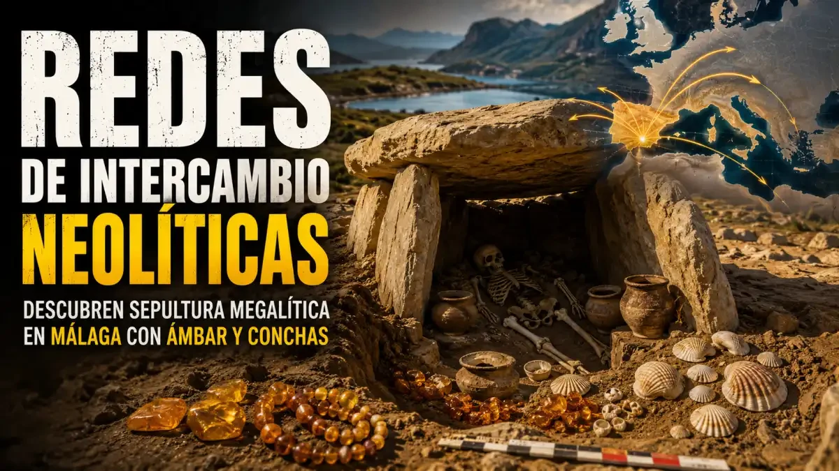 Tumba megalítica neolítica de Málaga con artefactos de ámbar y conchas marinas de 5.000 años